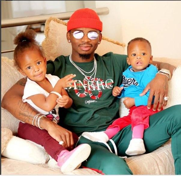 Diamond Platnumz and his Kids Princess Tiffah and Prince Nillan