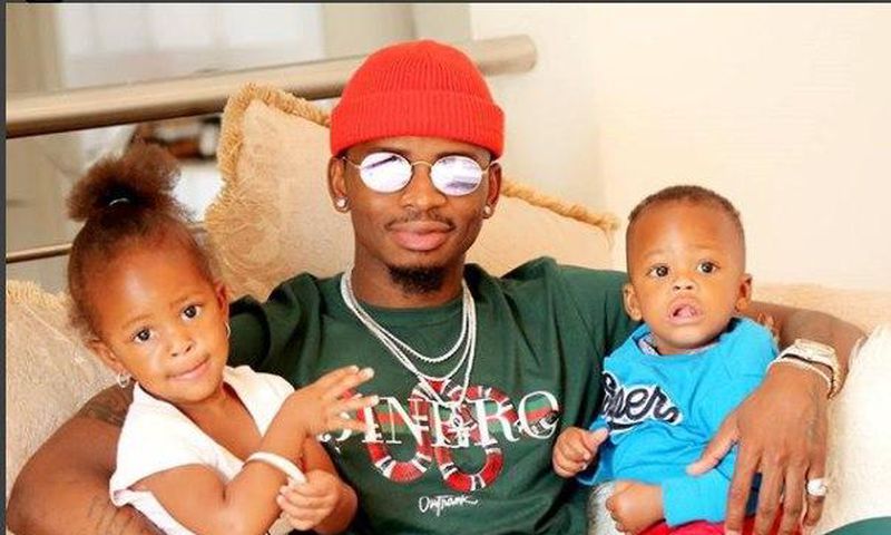 Diamond Platnumz and his Kids Princess Tiffah and Prince Nillan