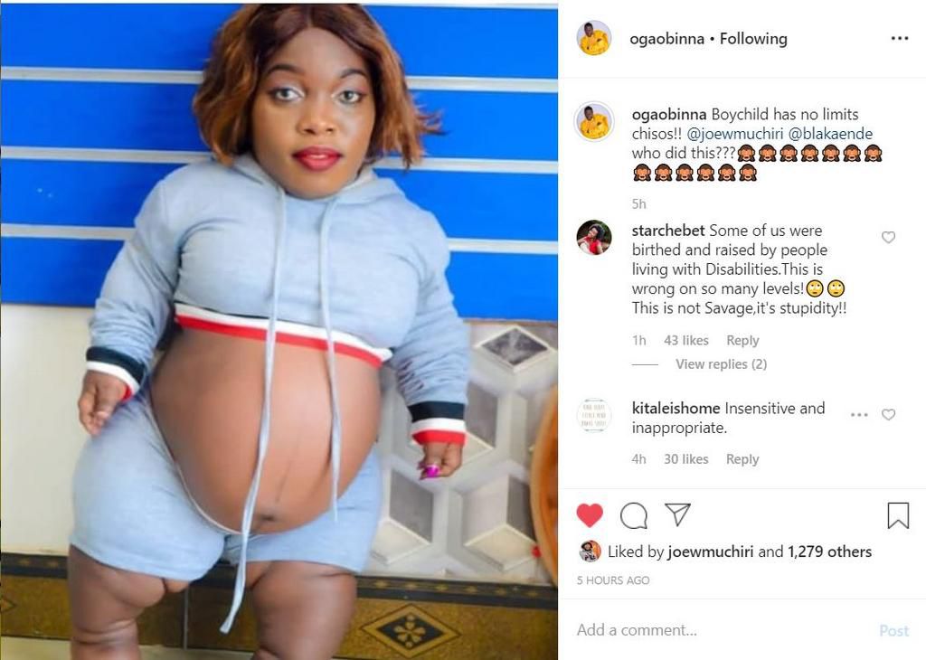 Comedian Obinna lectured by angry fans after posting this photo of pregnant Tanzanian actress