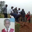 Police detectives exhume the body of 14-year-old Peter Oscar Muhairwe. (Photo by Monitor)