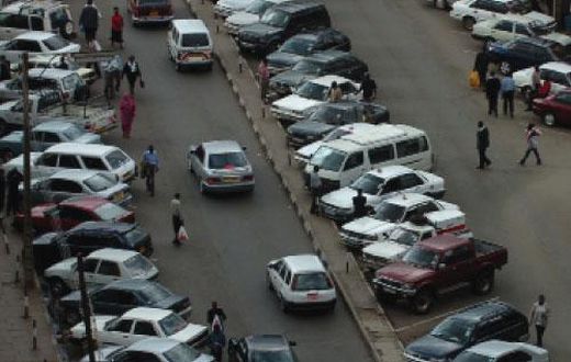 Vehicles at a car park in Nairobi