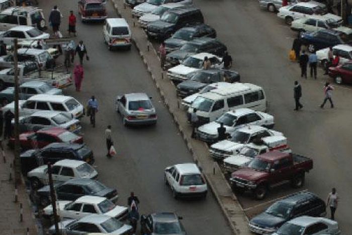 Vehicles at a car park in Nairobi