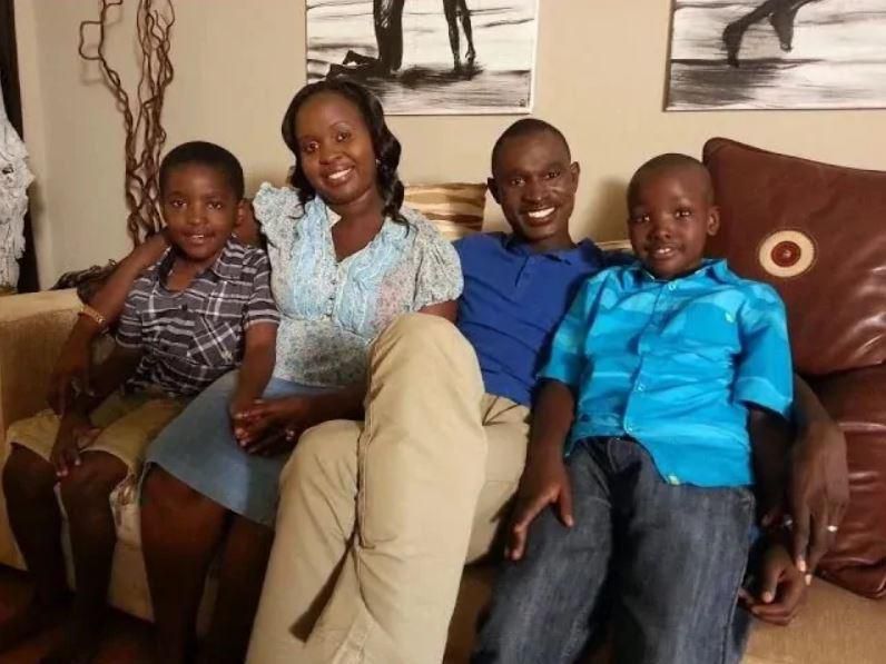 David Rudisha with his wife and children