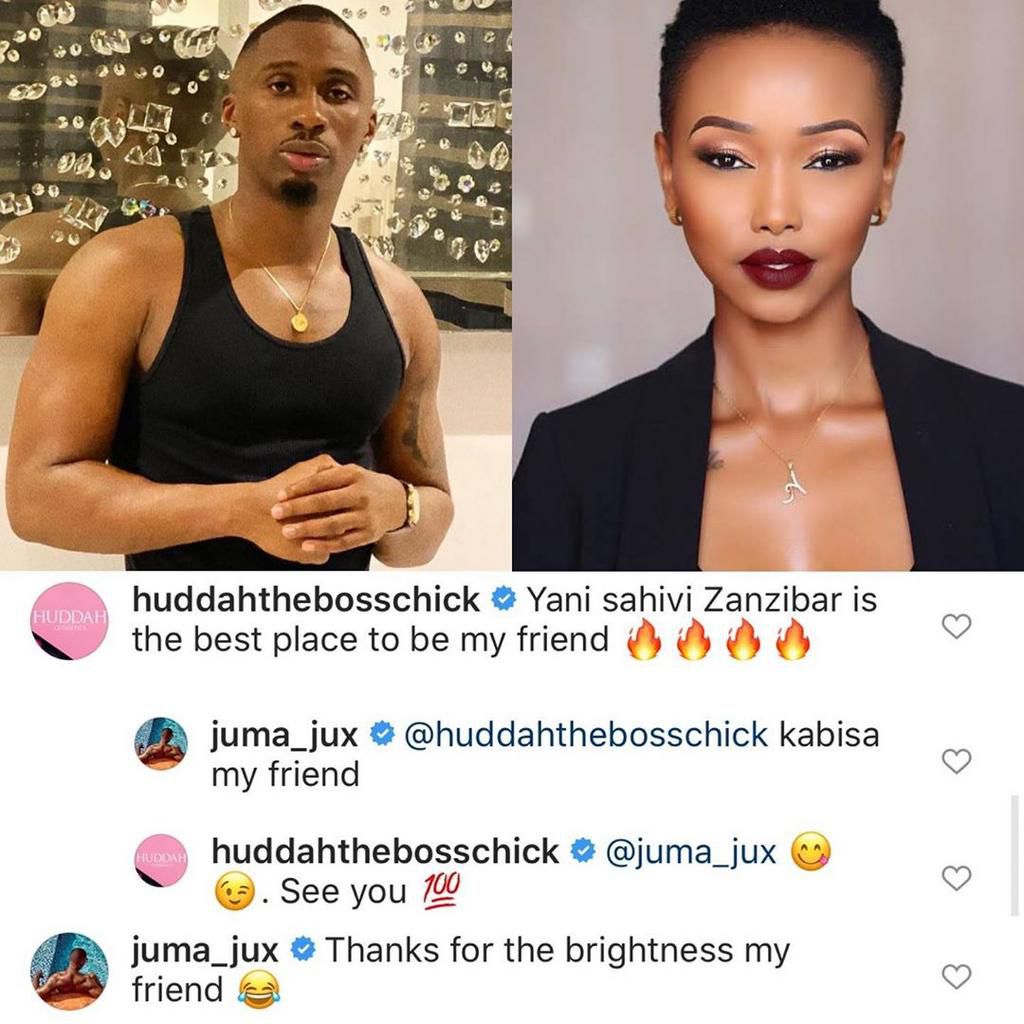 Juma Jux out here salaviting over Huddah Monroe's steamy Bikini photos, she responds