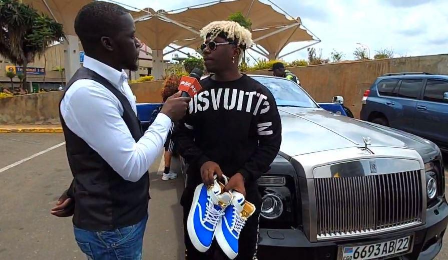 Rayvanny gifted shoes from Buscemi