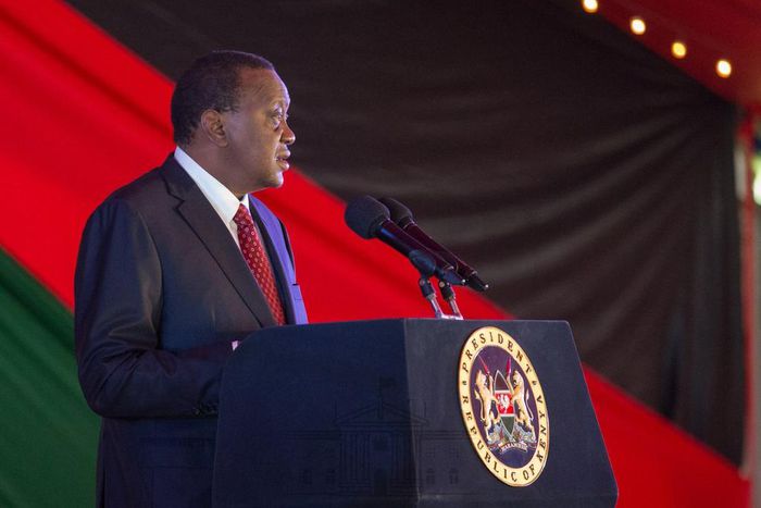 President Uhuru Kenyatta giving a speech