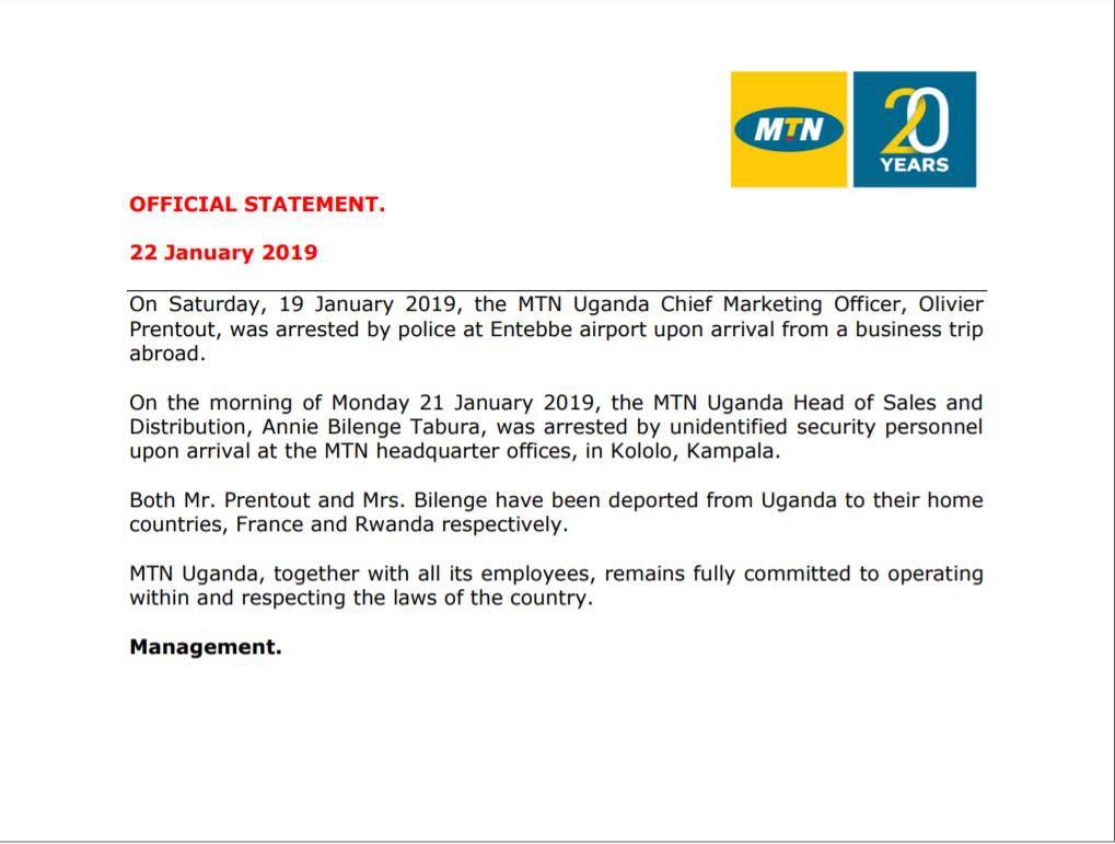 MTN Statement