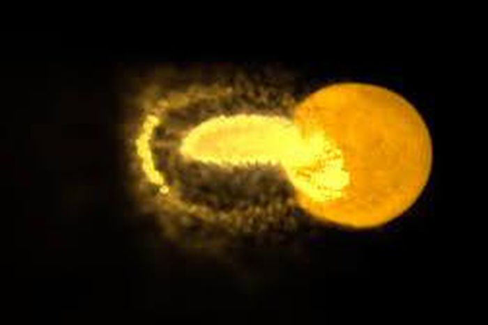 A violent splash of magma that may have made the moon