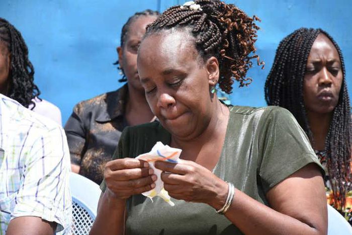 Ivy Wangechi's mother during her Burial