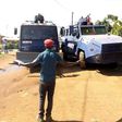 Anti-riot vehicles blocking Bobi Wine