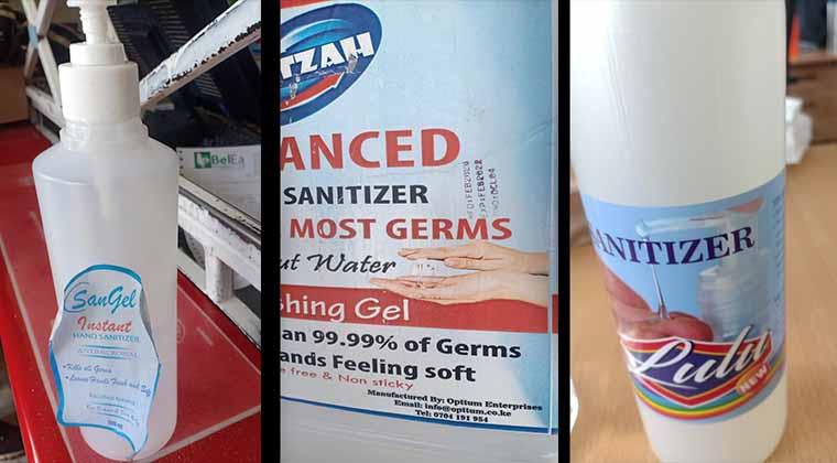 KEBS warning on 8 fake hand sanitizer brands being sold in Nakuru, Nairobi counties