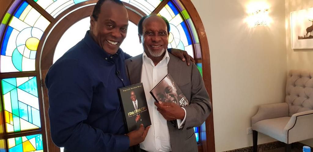 Reginald Mengi with Jeff Koinange