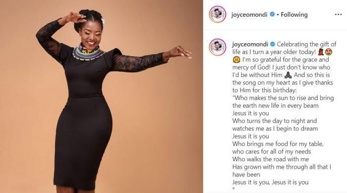 Joyce Omondi's message on her birthday