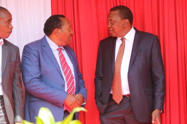File image of President Uhuru Kenyatta and Ferdinand Waititu at a past event