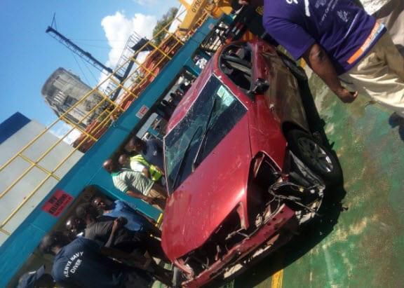 John Mutinda's vehicle that was retrieved from the ocean