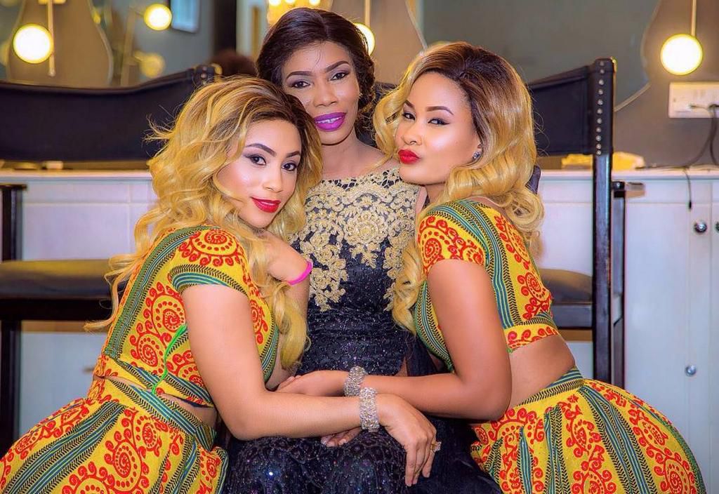 Happier times: Esma with her mother Sanura Sandra and Hamisa