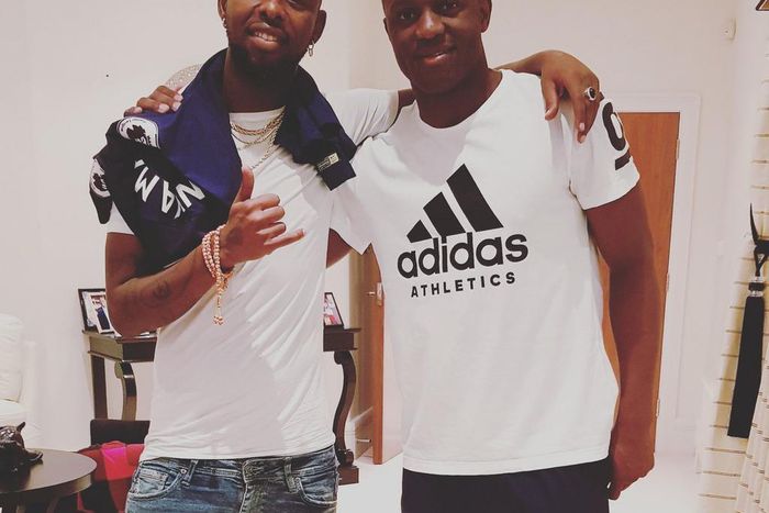 Eddy Kenzo at Victor Wanyama's home in London early this year