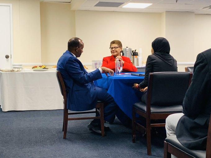 House Majority Leader Aden Duale with Congresswomen Ilhan Omar and Karen Bass1