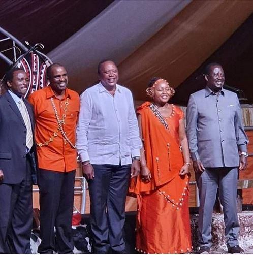 Kalonzo Muyoka, Kamotho Waiganjo, President Uhuru Kenyatta, Anne Waiguru and Raila Odinga
