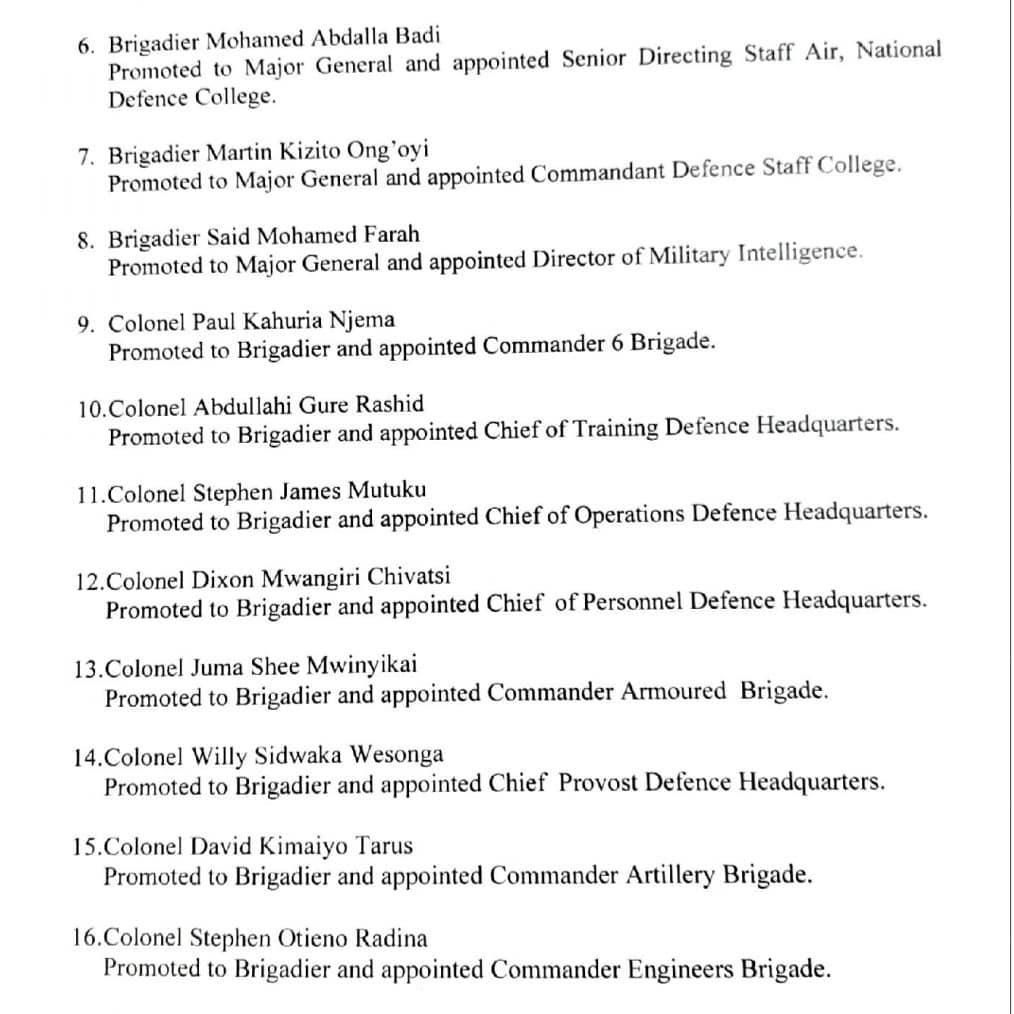 President Uhuru Kenyatta extends General Samson Mwathethe's term in office