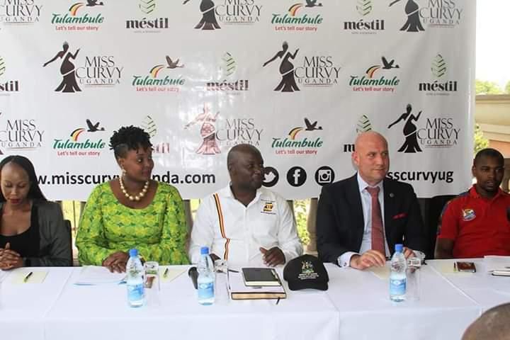 Tourism state minister Godfrey Ssuubi Kiwanda at the launch of Miss Curvy