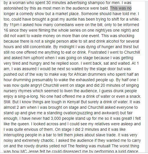 UK-based Kenyan comedian makes damming allegations against Mwalimu Churchill