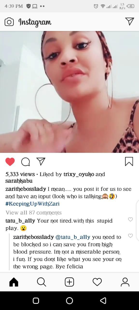 I’m not miserable – Zari Hassan responds after fan said this