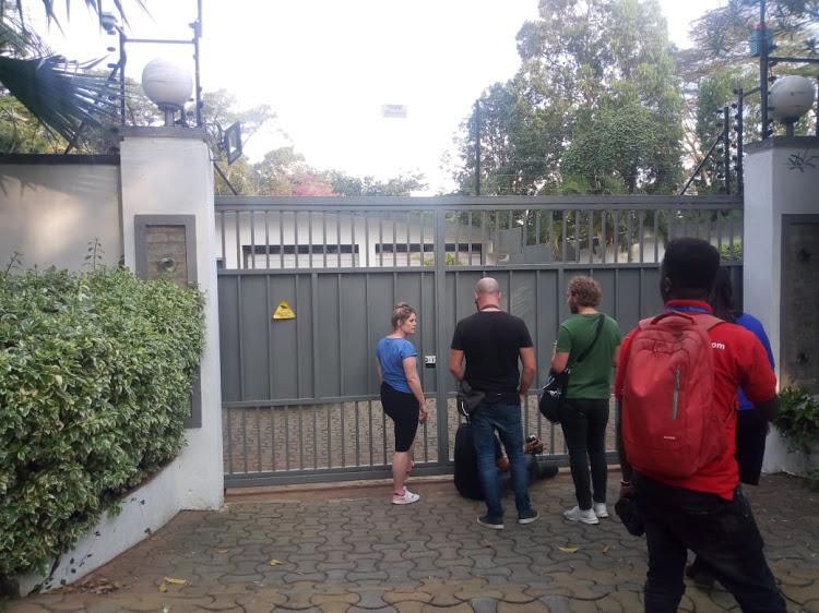The entrance to Tob Cohen's palatial home in Kitusuru