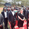 Kibra MP Ken Okoth;'s body when it arrived at Moi Girls High School for a funeral service