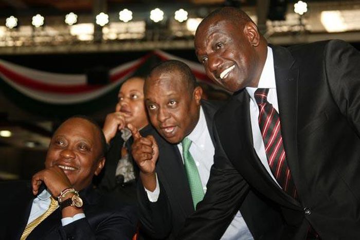 President Uhuru Kenyatta with DP William Ruto and CS Henry Rotich