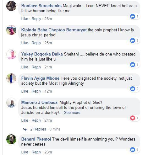 Babu Owino attacked for kneeling in front of Prophet Ouwor