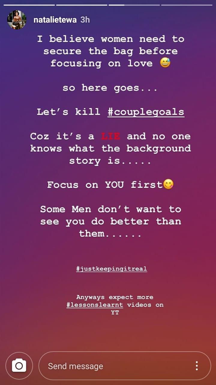 Natalie Tewa's post on break up