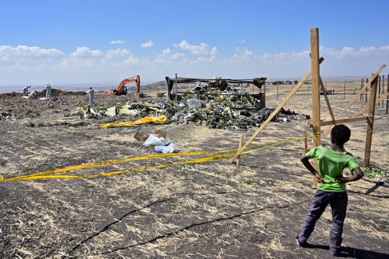 The two planes' flight recorders provided the strongest indication yet that an anti-stall system malfunctioned in both the Ethiopian Airlines crash of March 10, 2019 -- the aftermath of which is seen here -- and Lion Air's 2018 crash in Indonesia