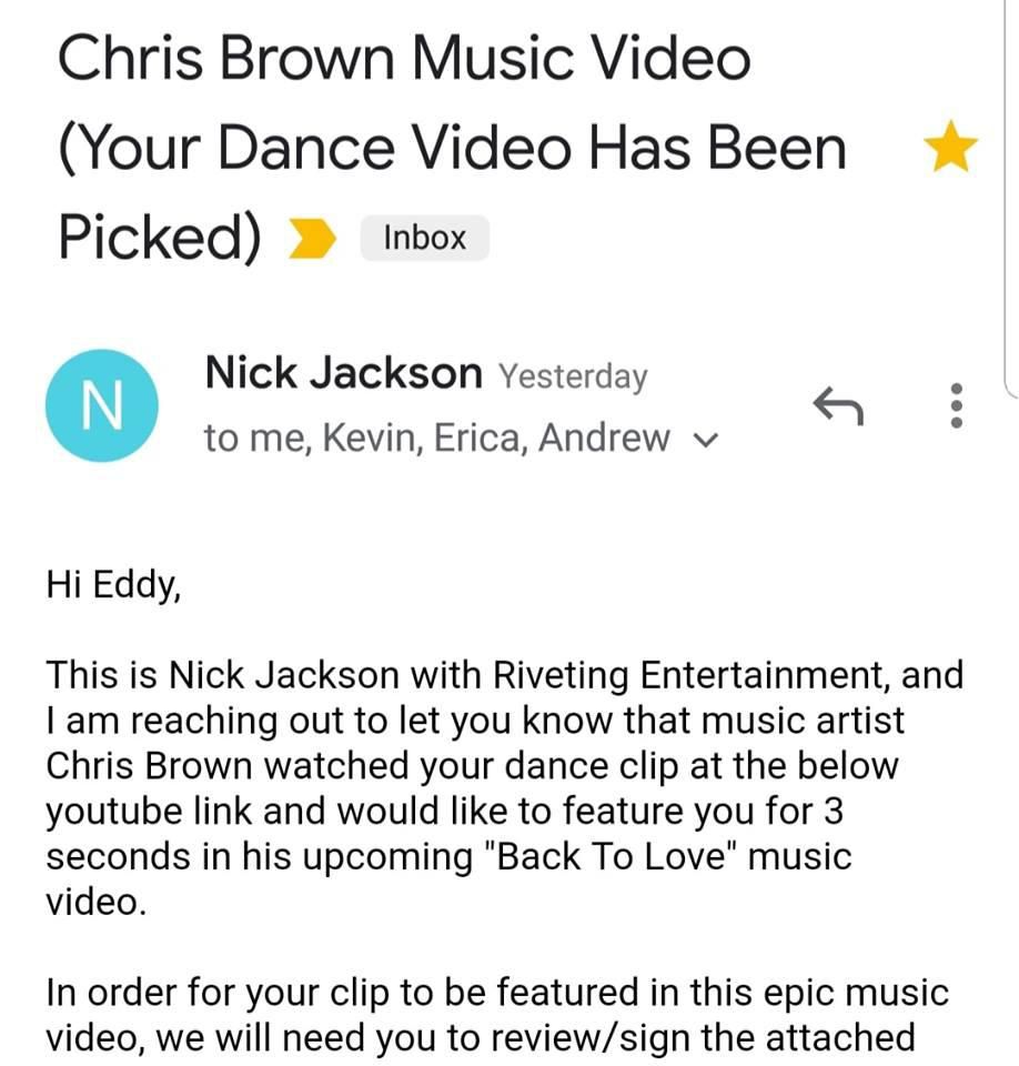 Eddy Kenzo's email (Courtesy)