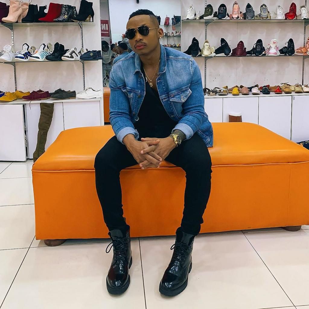 Otile Brown at his shoe shop (Instagram)