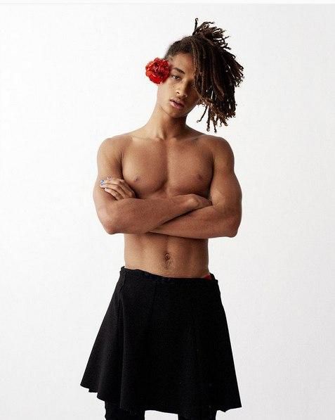 Jaden Smith rocks a skirt and nothing else