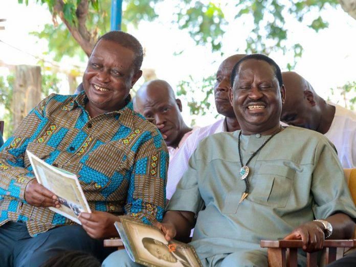 File image of Oburu Oginga with Raila Odinga