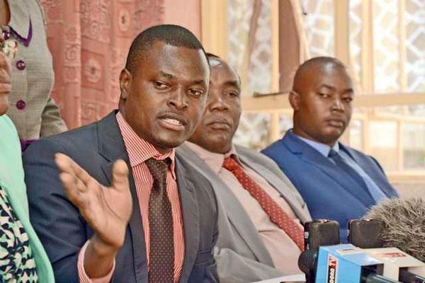 Kiharu MP Ndindi Nyoro (left) with other MPs from Central Kenya