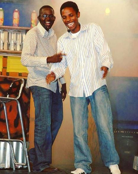 A throwback photo of Eric Omondi and Churchill
