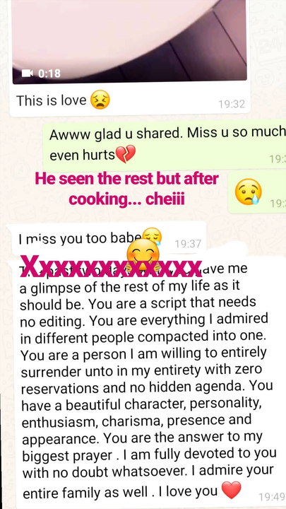 Zari's message from KingBae (Instagram)