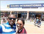 Diana Marua with member of Jalang'o's Boys Club