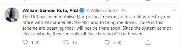 Those in this scheme are boasting that I will not be there soon, they can only kill-DP Ruto on plot to eliminate him