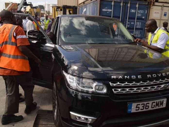 One of the vehicles impounded by KRA that was destined for Kampala, Uganda