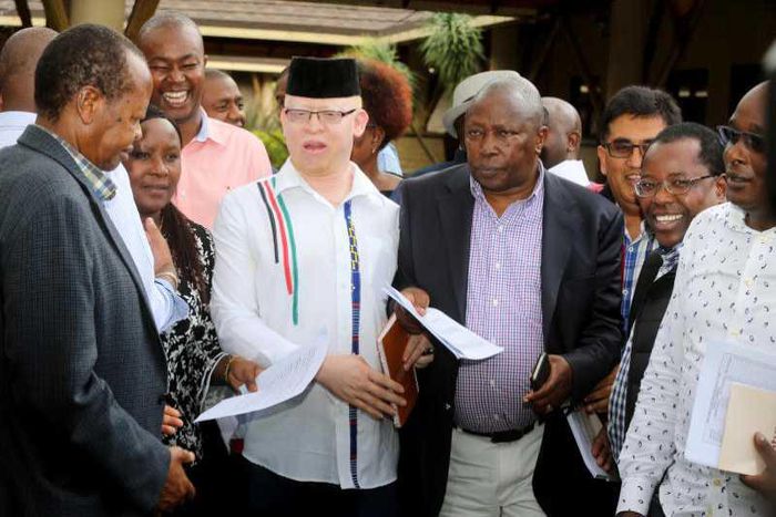 File image of (from left) Nyeri Senator Ephraim Maina,Nominated MP Cecily Mbarire, Nominated senator Isaac Mwaura and Nominated Mp Maina Kamanda at a past Mt Kenya Parliamentary group retreat in Naivasha