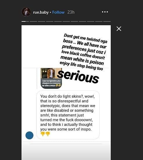 Rue’s Q&A (Instagram)