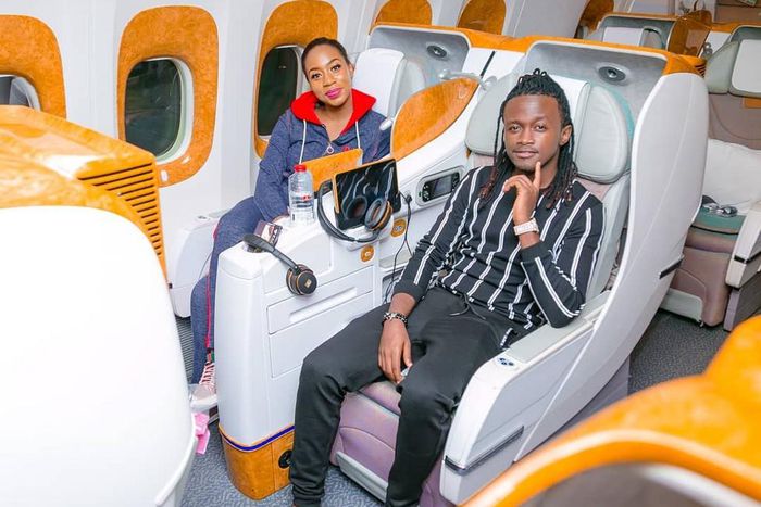 Bahati rocking his new hairstyle alongside Diana Marua (Bonfire Adventures)