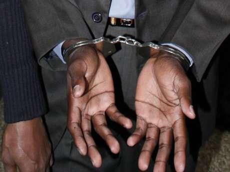 A man in handcuffs