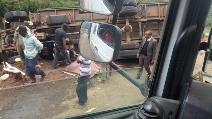 Accident involving 6 trucks at the old church along Mai Mahiu
