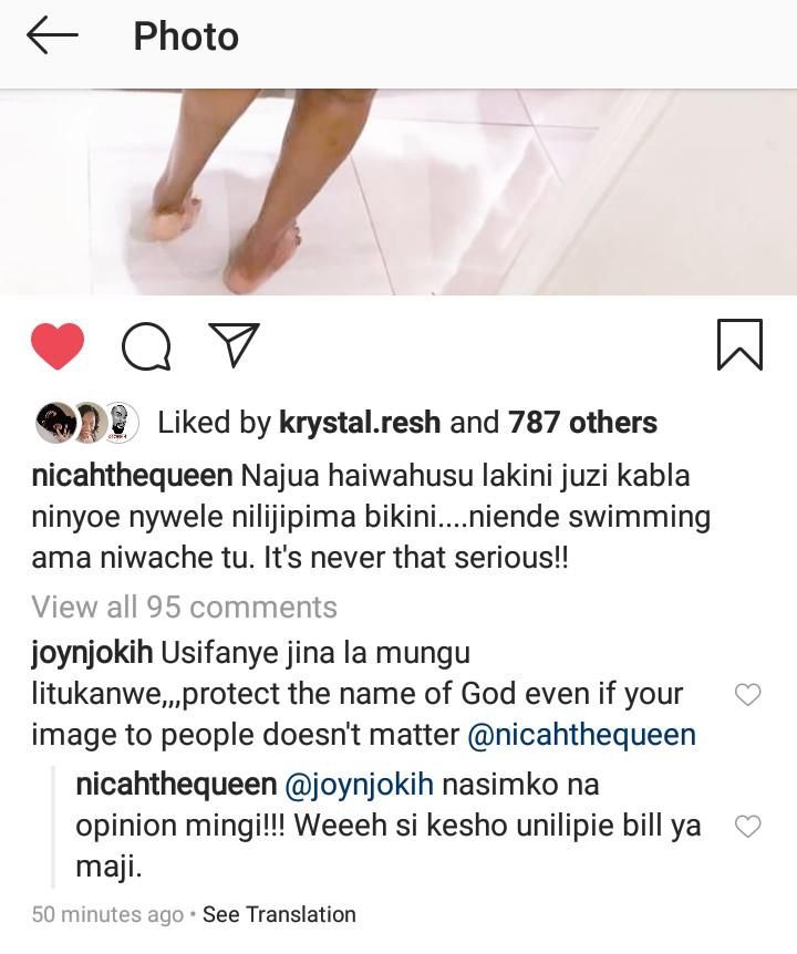 Gospel singer Nicah the Queen forced to pull down Bikini photo after backlash (Photo)