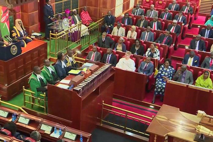 File image of MPs in parliament being addressed by President Uhuru Kenyatta Ikolomani MP Bernard Shinali's first born son has passed on after drowning in a simming pool
